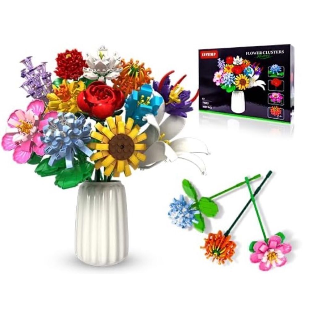 Flower Cluster Bouquet Building Blocks Set 1009 Pieces NEW